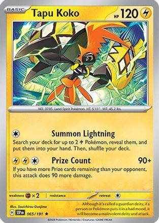 Image of Tapu Koko (065/191) (Deck Exclusives) [Scarlet & Violet: Surging Sparks]