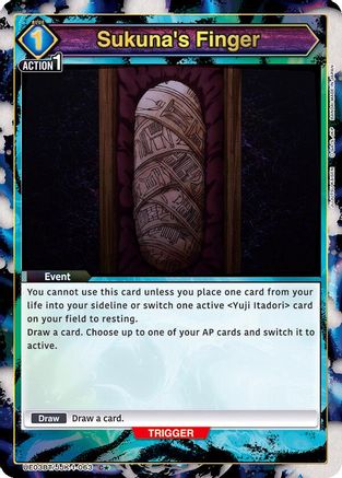 Image of Sukuna's Finger (C*) (UE03BT/JJK-1-063) - UE03BT Jujutsu Kaisen Foil