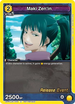 Image of Maki Zen'in (014) (UEPR/JJK-1-014) - UE03BT Jujutsu Kaisen Release Event Cards