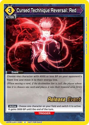 Image of Cursed Technique Reversal: Red (UEPR/JJK-1-030) - UE03BT Jujutsu Kaisen Release Event Cards