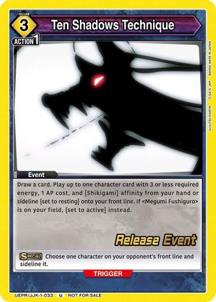 Image of Ten Shadows Technique (UEPR/JJK-1-033) - UE03BT Jujutsu Kaisen Release Event Cards