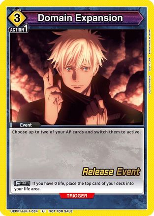 Image of Domain Expansion (UEPR/JJK-1-034) - UE03BT Jujutsu Kaisen Release Event Cards