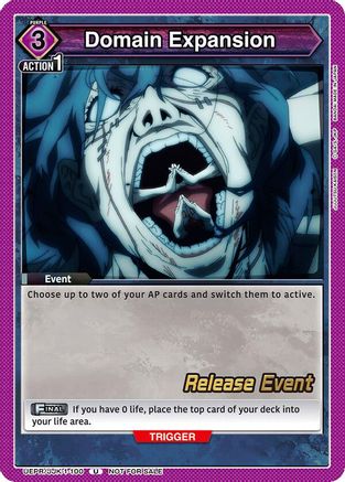 Image of Domain Expansion (100) (UEPR/JJK-1-100) - UE03BT Jujutsu Kaisen Release Event Cards