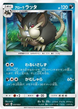 Image of Alolan Raticate (037/051) - sm1 Enhanced Expansion Pack Sun  Moon Holofoil