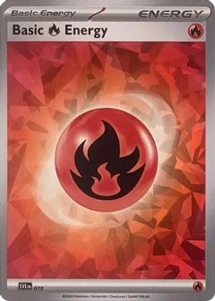 Image of Basic Fire Energy (010) (Cracked Ice Holo) [Scarlet & Violet: Stellar Crown]