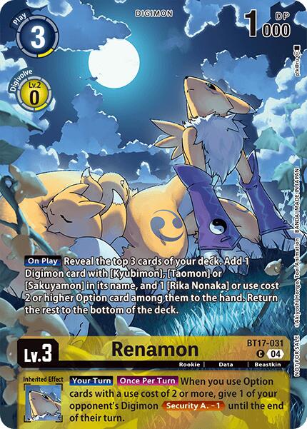 Image of Renamon [BT17-031] (Legend Pack 2024 Box Topper) [Chain of Liberation]