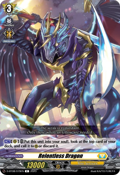 Image of Relentless Dragon (D-BT08/079EN) [Minerva Rising]