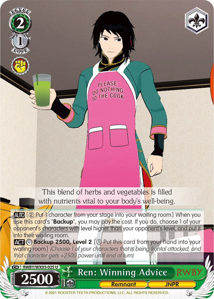 Image of Ren: Winning Advice (RWBY/WX03-025 U) [RWBY]