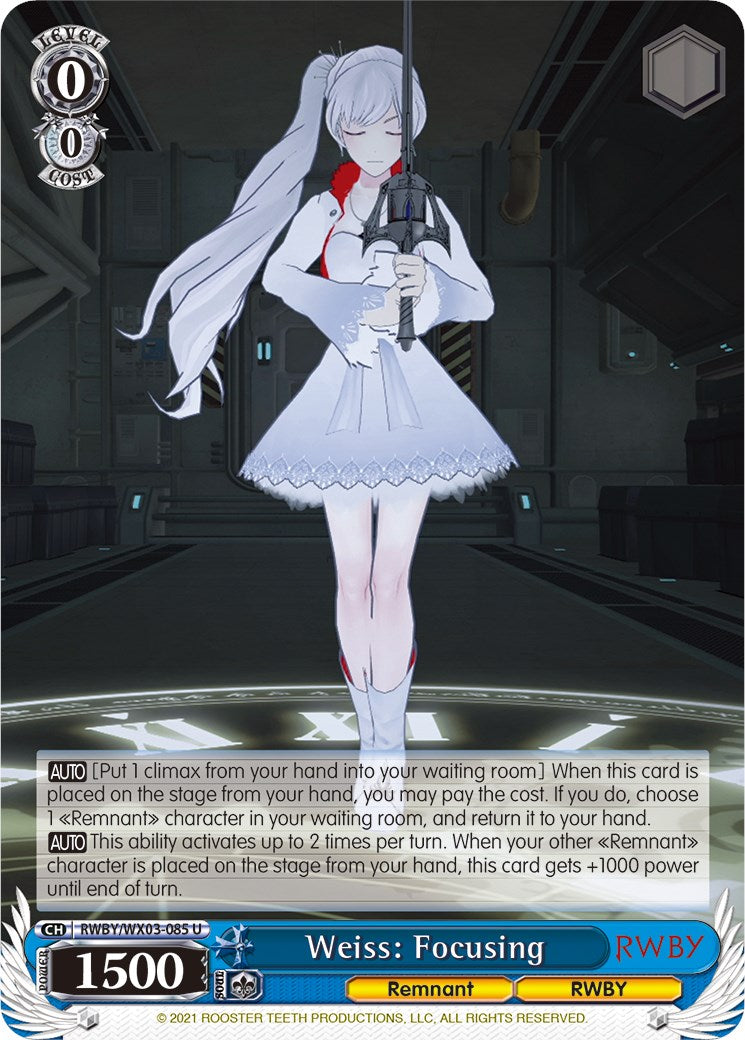 Image of Weiss: Focusing (RWBY/WX03-085 U) [RWBY]