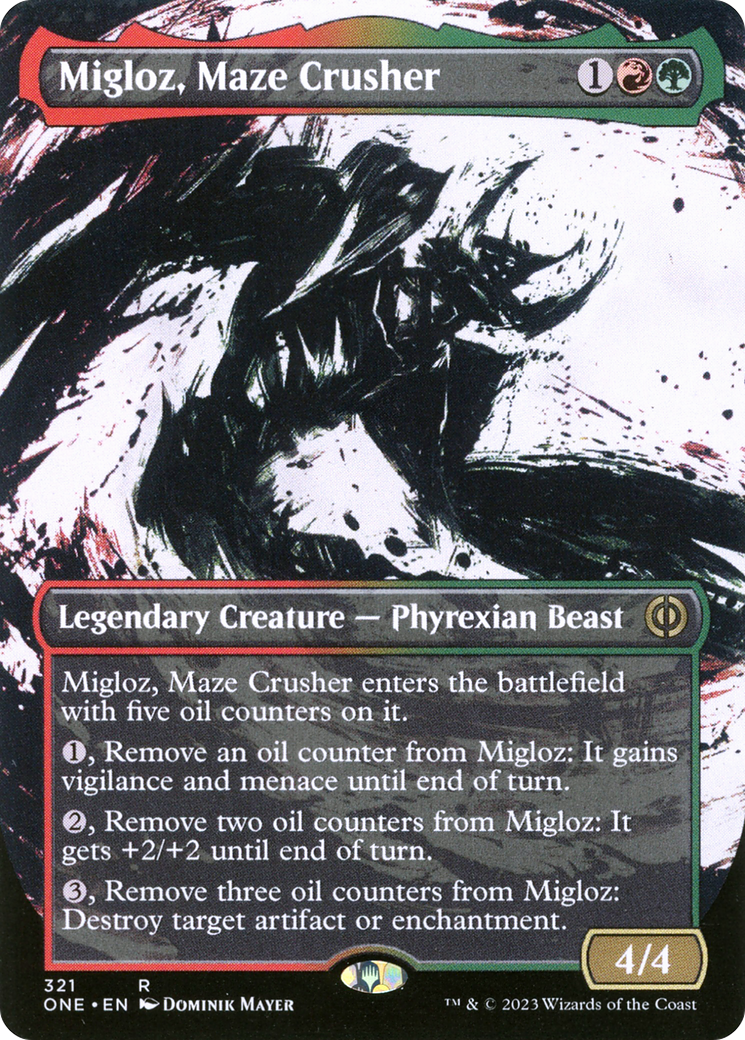 Image of Migloz, Maze Crusher (Borderless Ichor) [Phyrexia: All Will Be One]