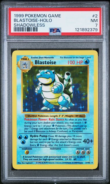 Image of Blastoise (Base Set Shadowless Unlimited) 2/102 PSA 7