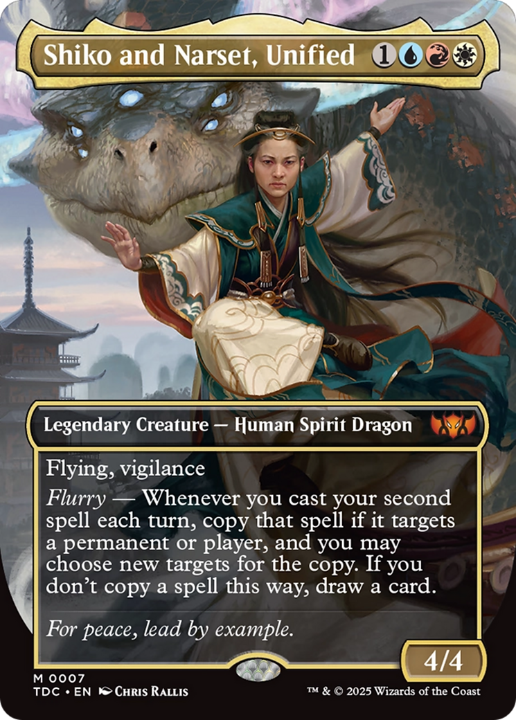 Image of Shiko and Narset, Unified (Borderless) [Tarkir: Dragonstorm Commander]