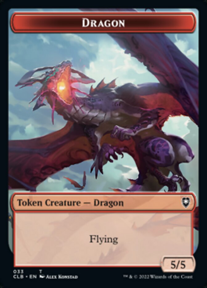 Image of Gold // Dragon Double-Sided Token [Commander Legends: Battle for Baldur's Gate Tokens]