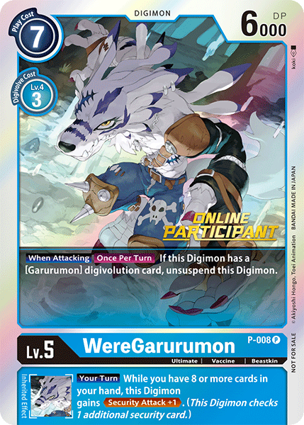 Image of WereGarurumon [P-008] (Online Regional - Participant) [Promotional Cards]