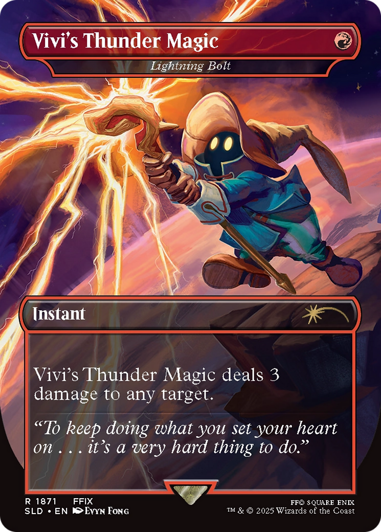 Image of Lightning Bolt (SLD-1871) - Secret Lair Drop / Vivi's Thunder Magic (Borderless) Foil