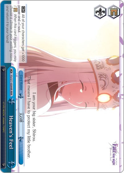 Image of Heaven's Feel (FS/S77-E099R RRR) [Fate/Stay Night [Heaven's Feel] Vol.2]