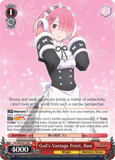 Image of God's Vantage Point, Ram (RZ/S68-E015 RR) [Re:ZERO Memory Snow]
