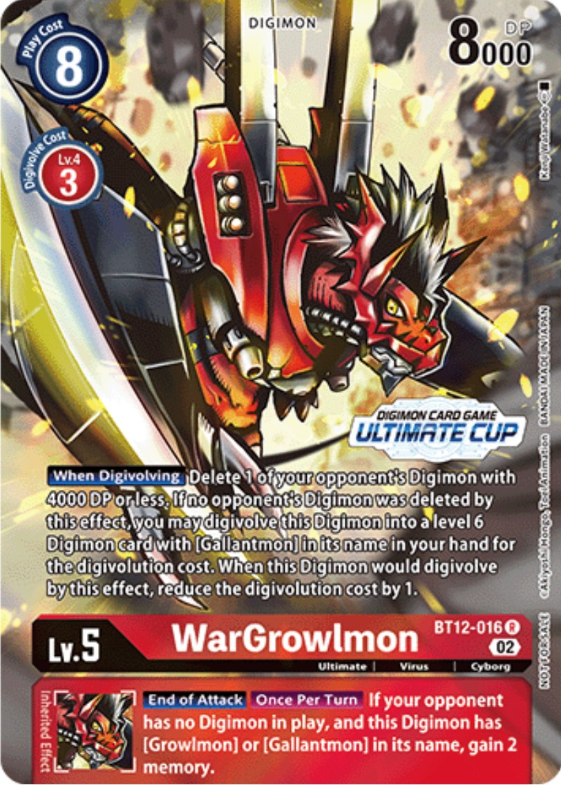 Image of WarGrowlmon [BT12-016] (Ultimate Cup) [Across Time Promos]