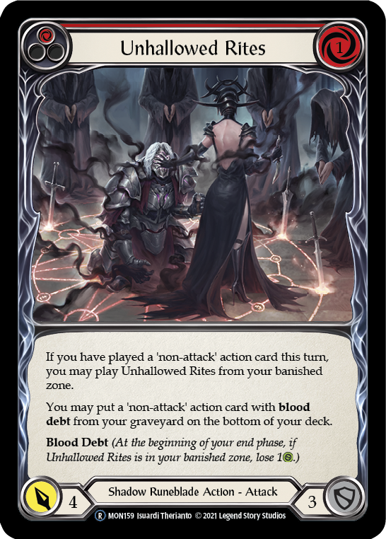 Unhallowed Rites (Red) [U-MON159-RF] (Monarch Unlimited)  Unlimited Rainbow Foil