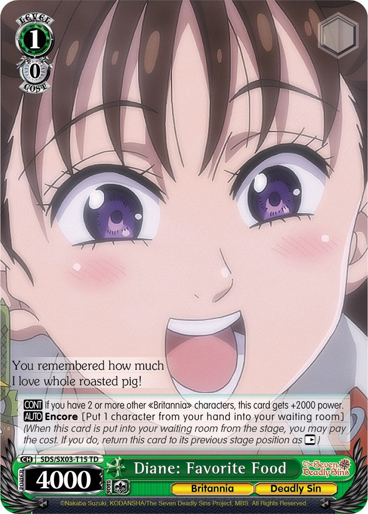 Image of Diane: Favorite Food (SDS/SX03-T15 TD) [The Seven Deadly Sins]