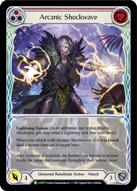 Image of Arcanic Shockwave (Red Extended Art) [LGS079] (Promo)  Rainbow Foil