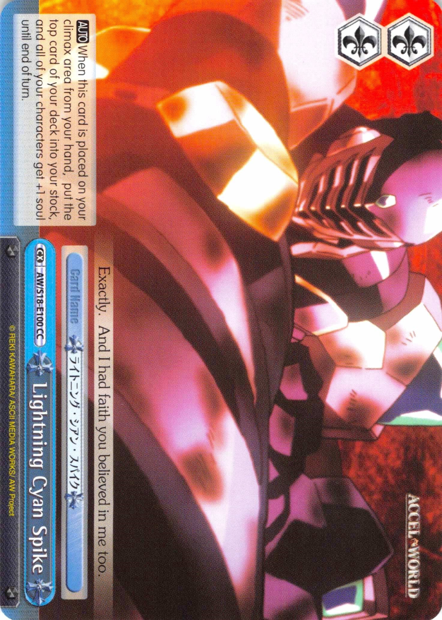 Image of Lightning Cyan Spike (AW/S18-E100 CC) [Accel World]