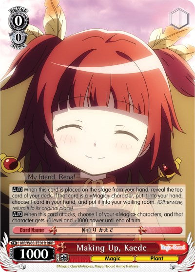Image of Making Up, Kaede (MR/W80-TE01R RRR) [Magia Record: Puella Magi Madoka Magica [Side Story] (Anime)]