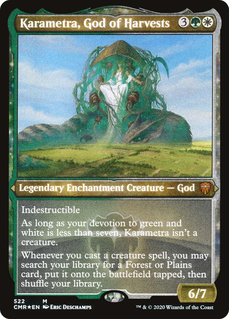 Image of Karametra, God of Harvests (Etched) [Commander Legends]