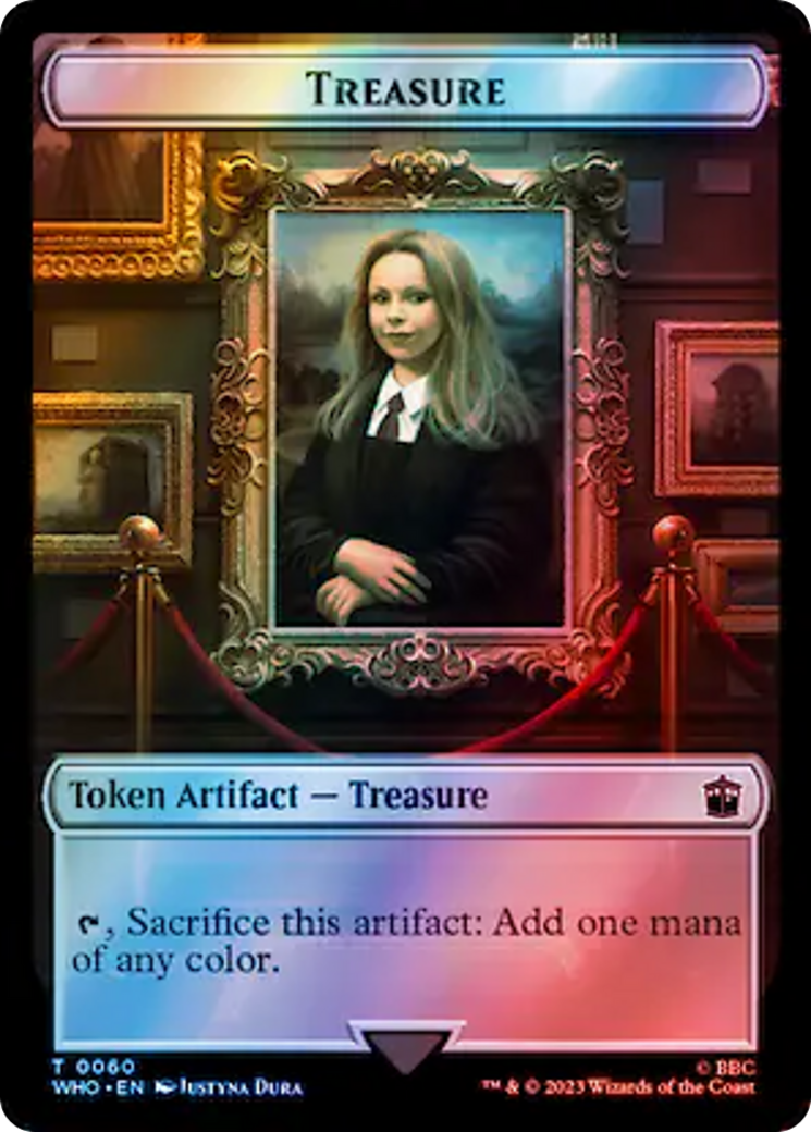 Image of Warrior // Treasure (0060) Double-Sided Token (Surge Foil) [Doctor Who Tokens]