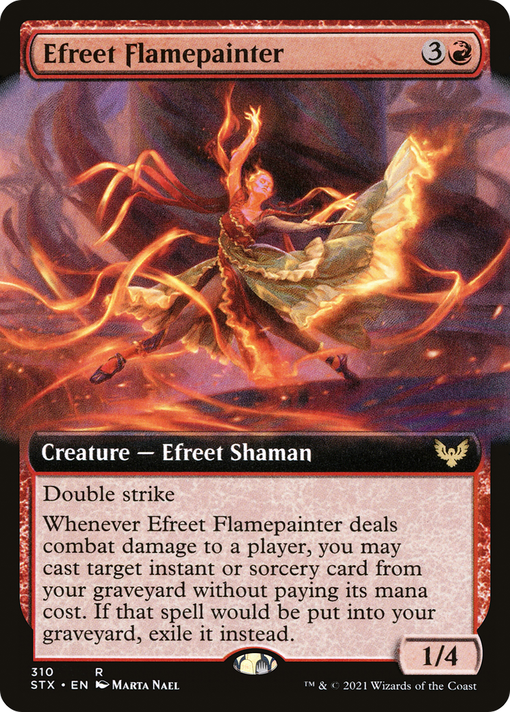 Image of Efreet Flamepainter (Extended Art) [Strixhaven: School of Mages]