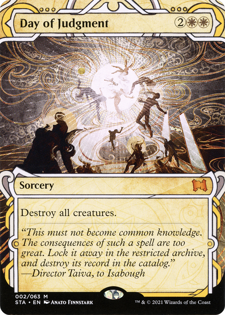 Image of Day of Judgment (STA-002) - Strixhaven Mystical Archive: (Showcase) (Borderless) Etched Foil