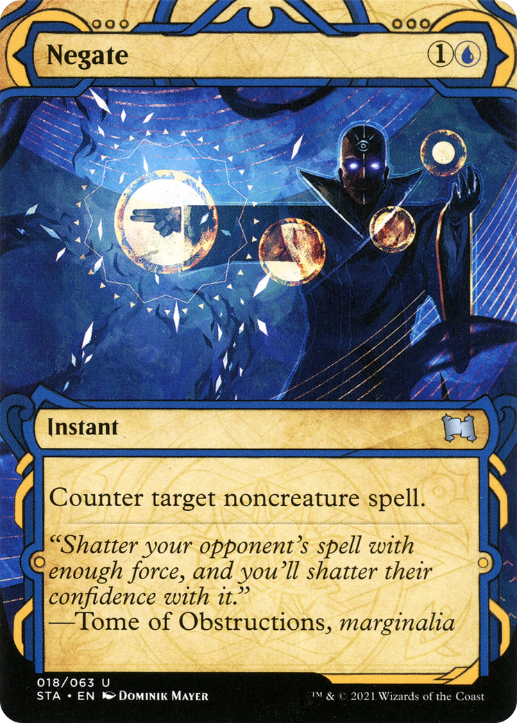 Image of Negate (STA-018) - Strixhaven Mystical Archive: (Showcase) (Borderless) Etched Foil