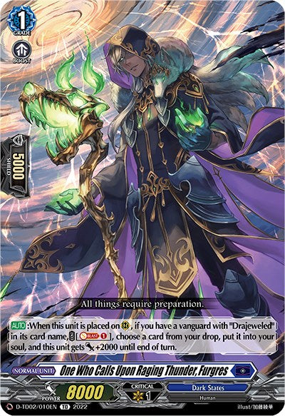 Image of One Who Calls Upon Raging Thunder, Furgres (D-TD02/010EN) [Michiru Hazama -Demonic Jewel Dragon of the Four Flames-]