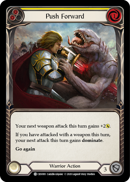 Image of Push Forward (Yellow) [CRU095] (Crucible of War)  1st Edition Rainbow Foil