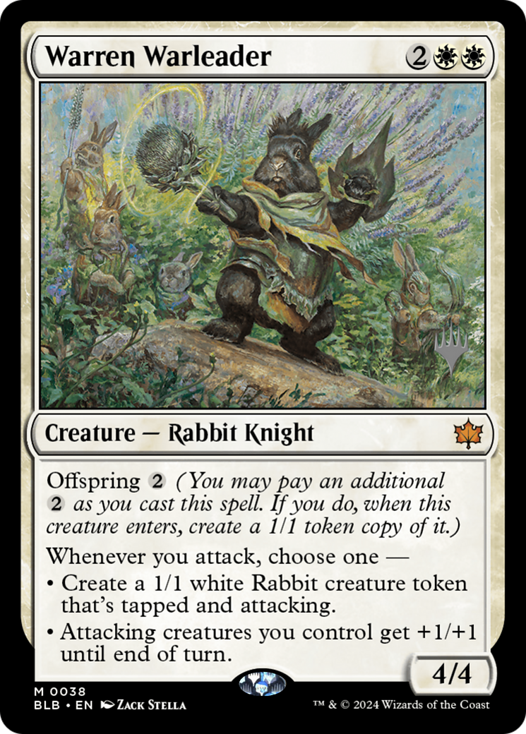 Image of Warren Warleader (Promo Pack) [Bloomburrow Promos]