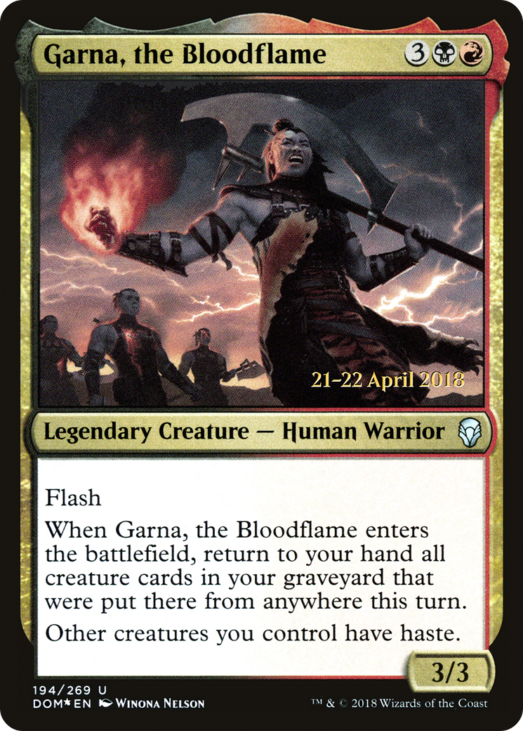 Image of Garna, the Bloodflame [Dominaria Prerelease Promos]