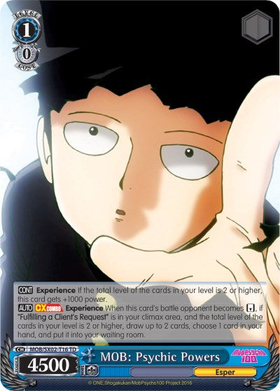 Image of MOB: Psychic Powers (MOB/SX02-T16 TD) [Mob Psycho 100]