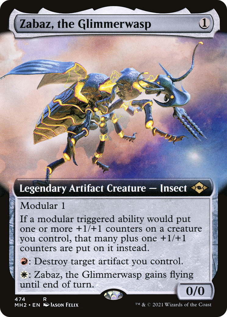 Image of Zabaz, the Glimmerwasp (Extended Art) [Modern Horizons 2]