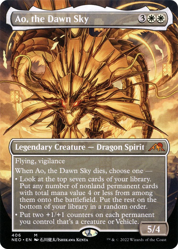 Image of Ao, the Dawn Sky (Borderless Alternate Art) [Kamigawa: Neon Dynasty]