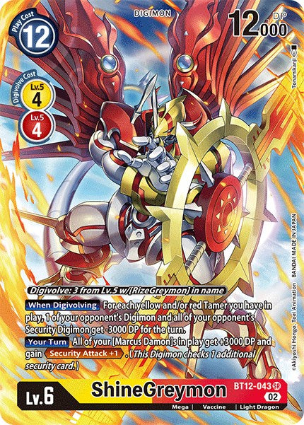 Image of ShineGreymon [BT12-043] (Alternate Art) [Across Time]