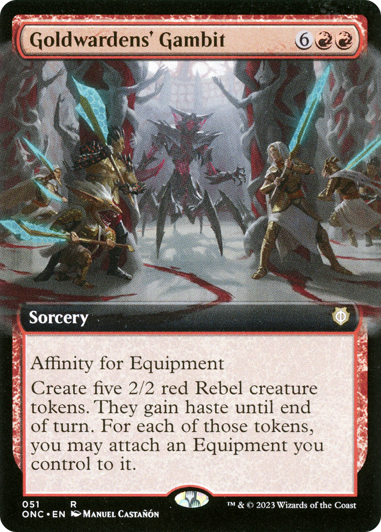 Image of Goldwardens' Gambit (Extended Art) [Phyrexia: All Will Be One Commander]