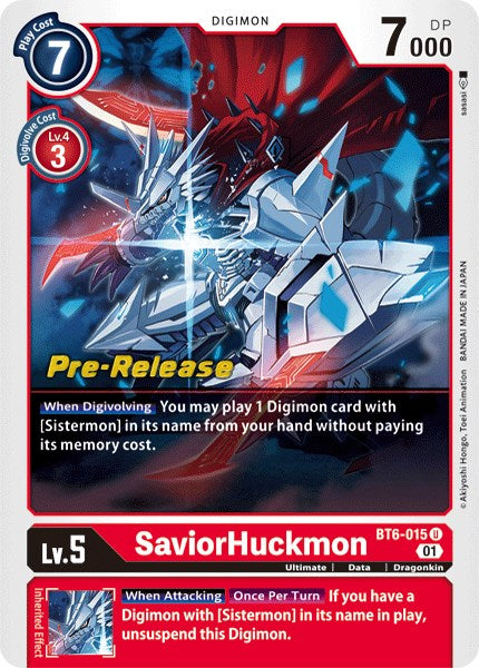 Image of SaviorHuckmon [BT6-015] [Double Diamond Pre-Release Cards]