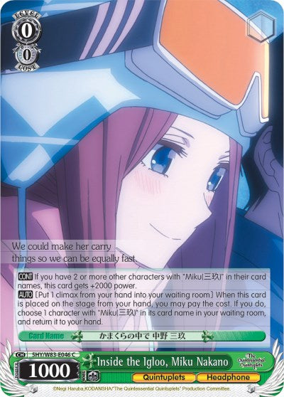 Image of Inside the Igloo, Miku Nakano (5HY/W83-E046 C) [The Quintessential Quintuplets]