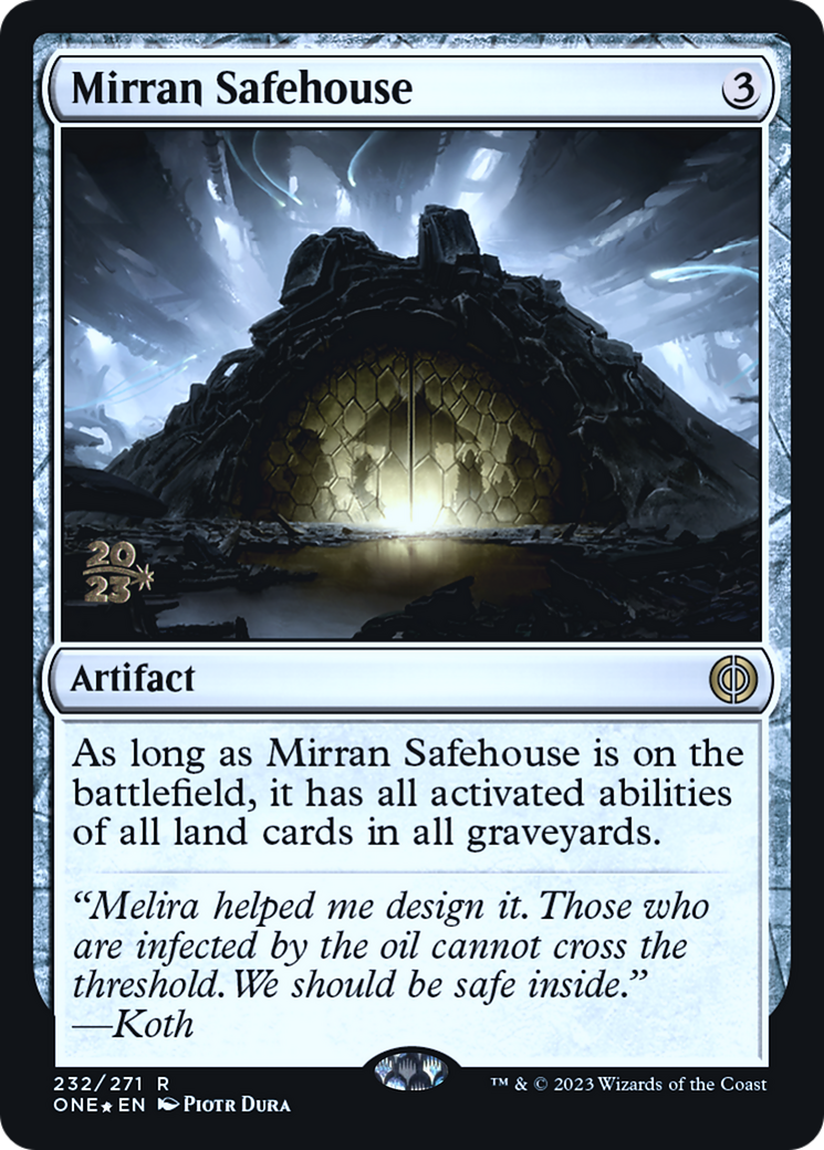 Image of Mirran Safehouse [Phyrexia: All Will Be One Prerelease Promos]