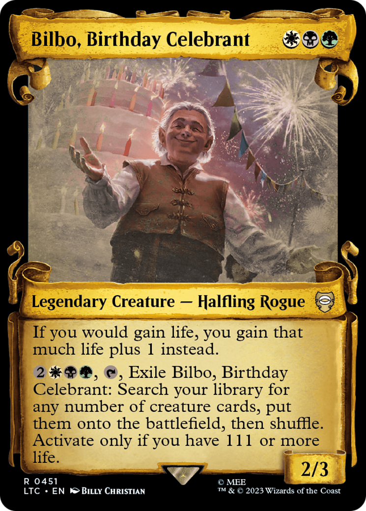 Image of Bilbo, Birthday Celebrant [The Lord of the Rings: Tales of Middle-Earth Commander Showcase Scrolls]