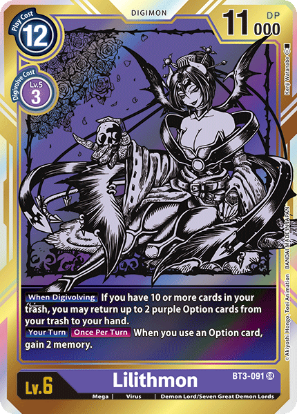 Image of Lilithmon [BT3-091] (Alternate Art) [Release Special Booster Ver.1.0]