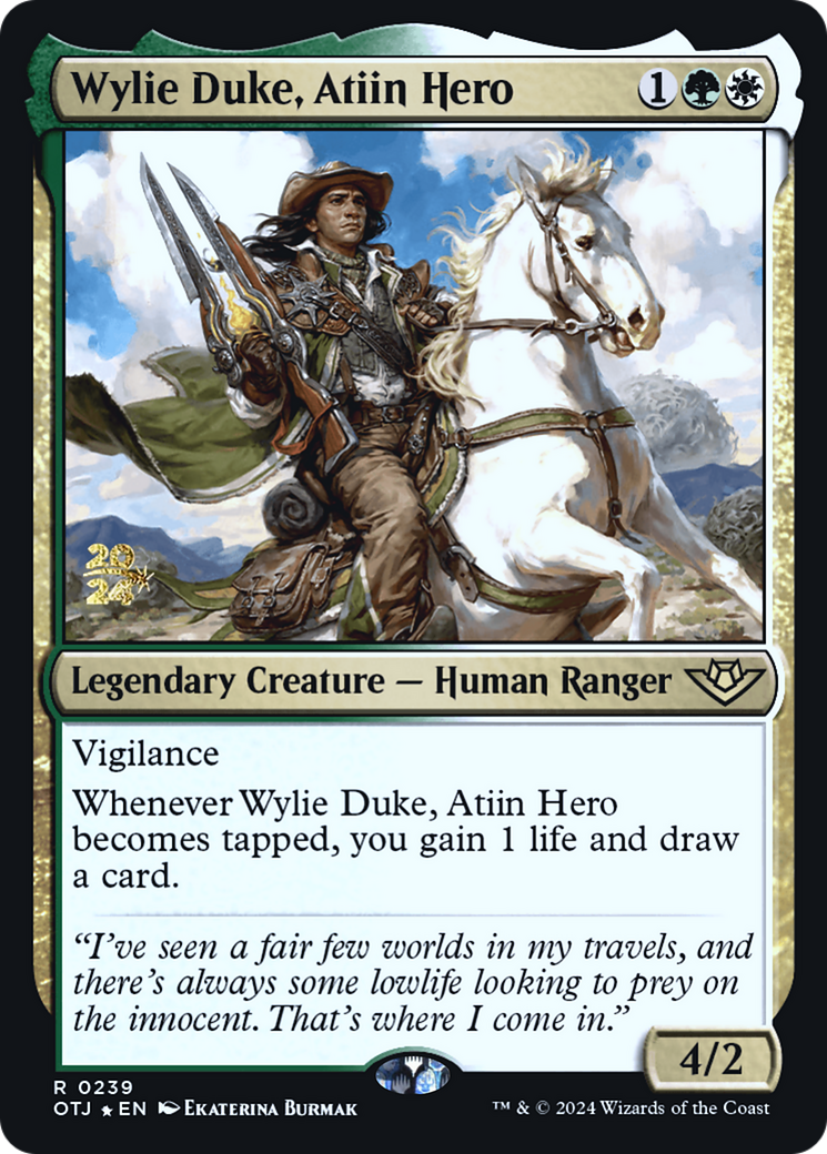 Image of Wylie Duke, Atiin Hero [Outlaws of Thunder Junction Prerelease Promos]