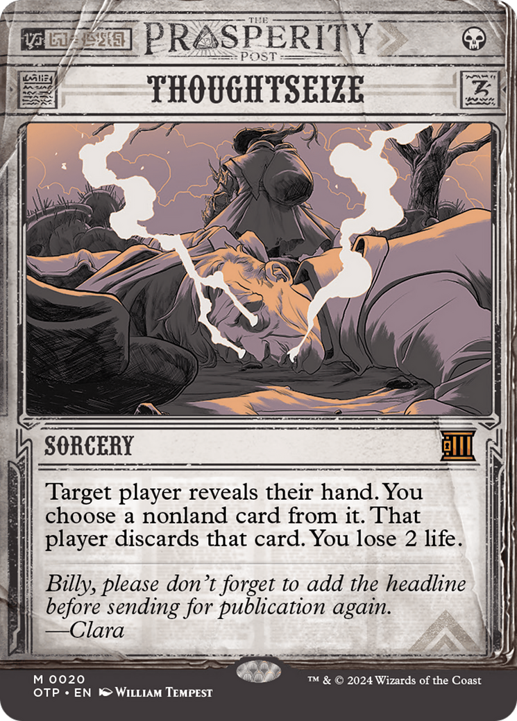 Image of Thoughtseize [Outlaws of Thunder Junction: Breaking News]