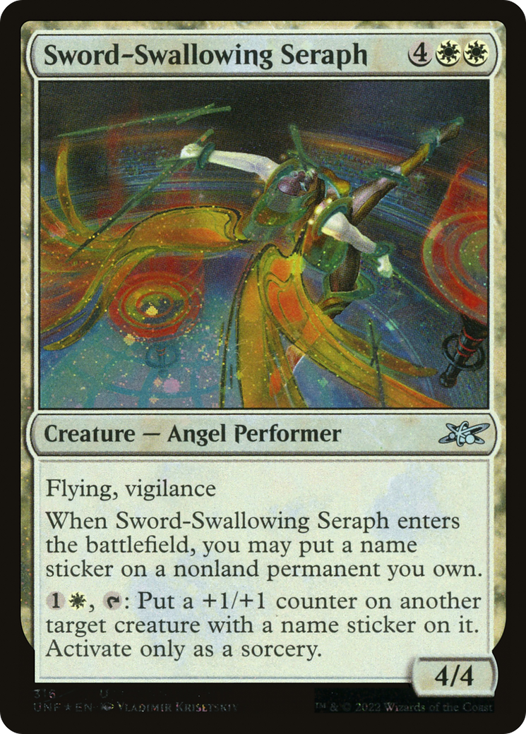 Image of Sword-Swallowing Seraph (Galaxy Foil) [Unfinity]