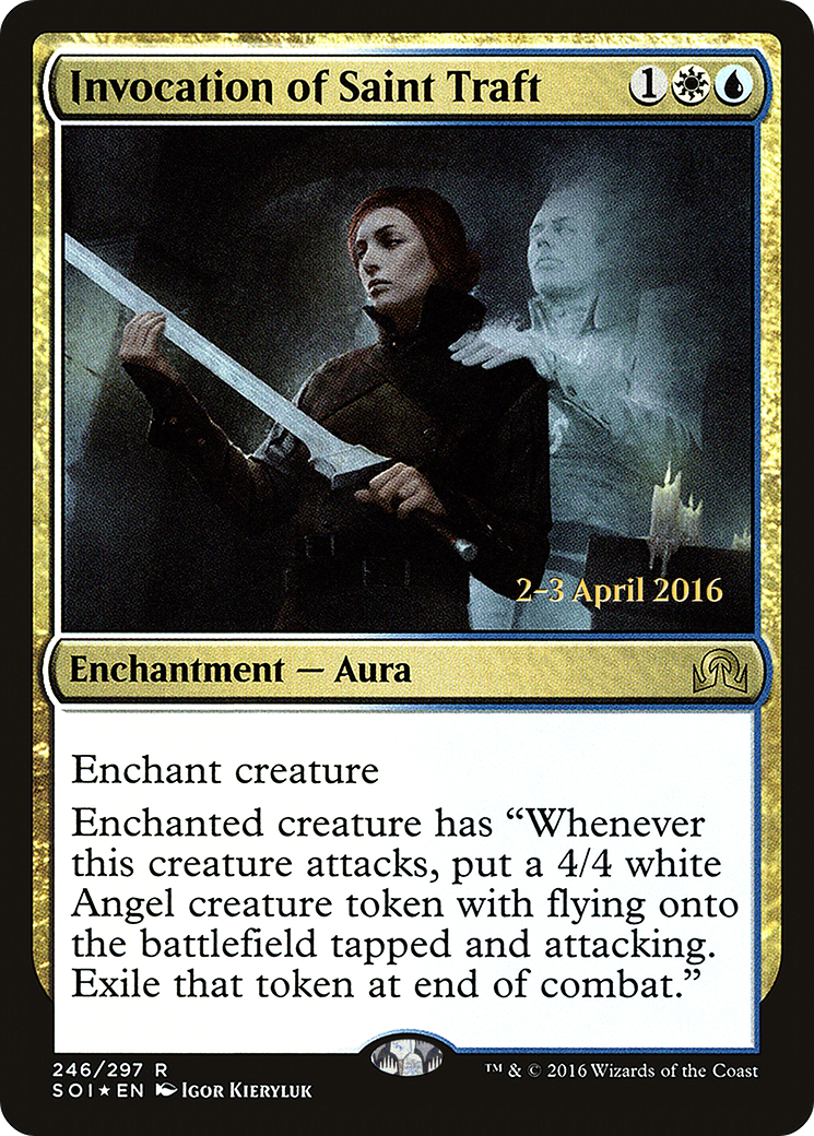 Image of Invocation of Saint Traft [Shadows over Innistrad Prerelease Promos]